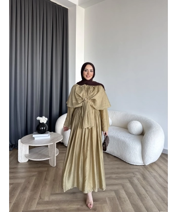 Qu - Quase Pelerin Detay Etek Takım - Yeşil