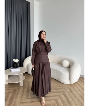 Tb - Veran Bel Detay Etekli Takım - Acı Kahve