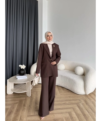 Fuş - Arlin Ceketli Takım - Acı Kahve