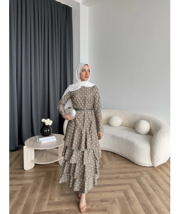 Tb - Ponpon Kat Kat Elbise - Yeşil