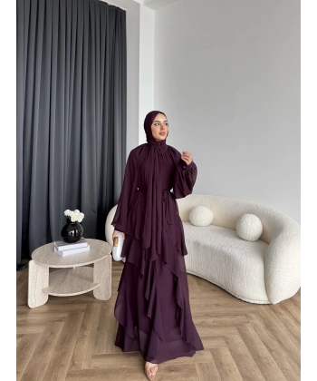 Fuş - Butter Şal Hediye Elbise - Mürdüm