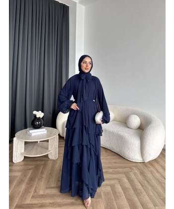 Fuş - Butter Şal Hediye Elbise - Lacivert