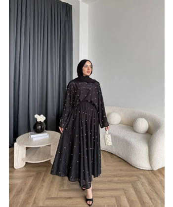 Ng - İncili Etekli Takım - Siyah