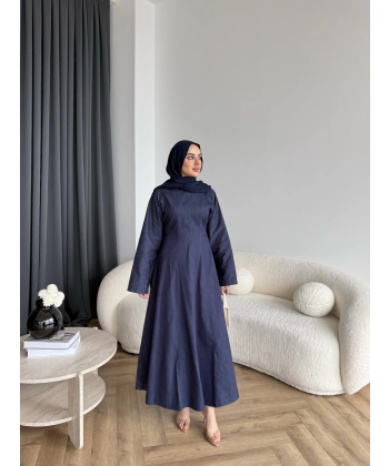 Kmş - Tasarım Kot Elbise - Açık Lacivert