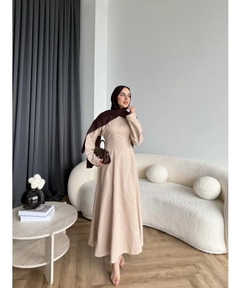 Kmş - Tasarım Kot Elbise - Bej