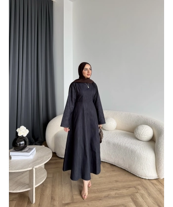 Kmş - Tasarım Kot Elbise - Koyu Lacivert