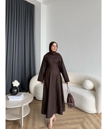 Kmş - Tasarım Kot Elbise - Kahve