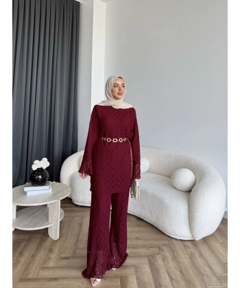 Mav - Nota Dantel Takım - Bordo