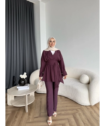 Hen - Prag Ön Bağlamalı Takım - Bordo