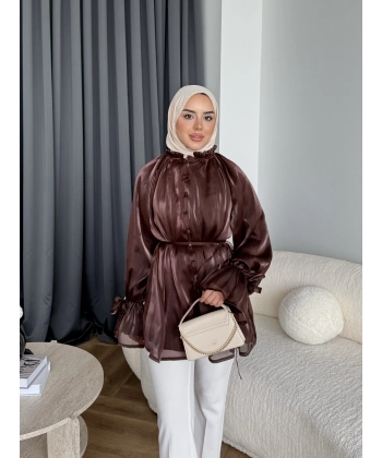 Hen - Welpan Momli Gömlek - Acı Kahve