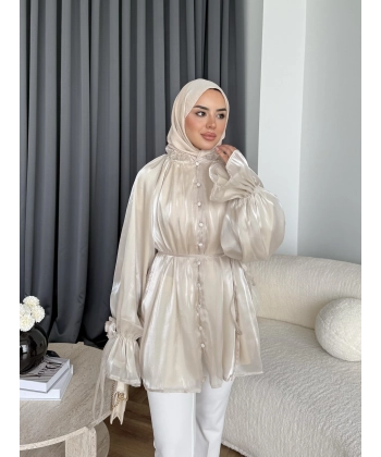 Hen - Welpan Momli Gömlek - Bej