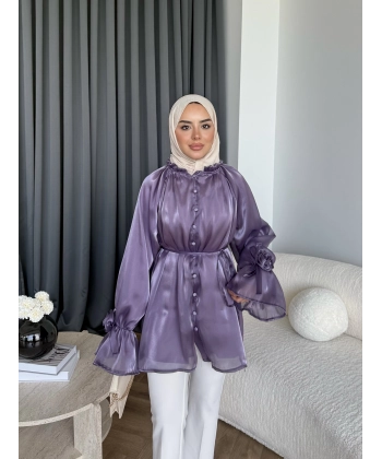 Hen - Welpan Momli Gömlek - Lila