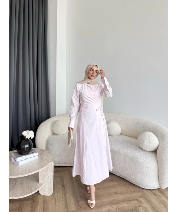 Tb - Havan Çapraz Elbise - Pembe
