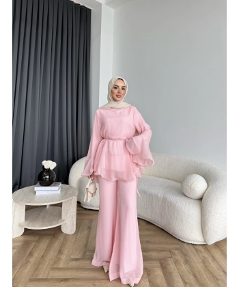 Hew - Eldar Şifon Takım - Pembe - BAYRAMDAN SONRA 10-15 İŞ GÜNÜ İÇİNDE GELİCEKTİR