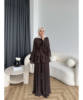 Ng - Lisany Şifon Takım - Kahve