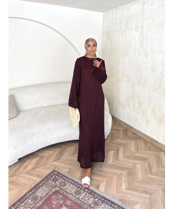 Ajur Elbise - Bordo