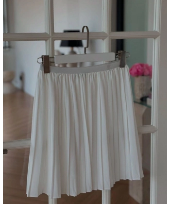 Alt Kısmı Fırfırlı Beli Lastikli İçlik - Beyaz