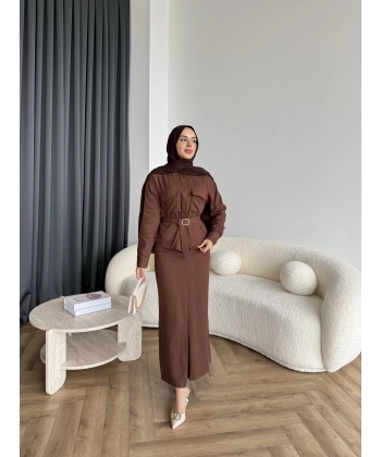 Alvina İndirimli Takım - Kahve