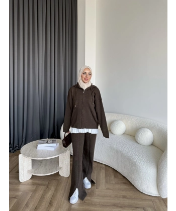 Berlin Triko Takım - Kahve