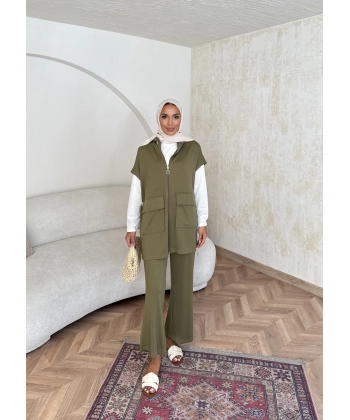 Bluen yelekli Takım - Yeşil