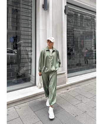 Devil Saten Takım - Yeşil