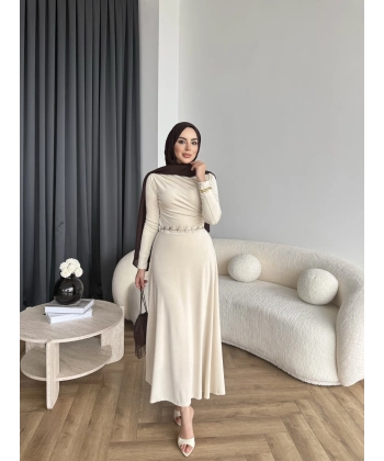 Duq - Lenox Buzzy Elbise - Bej