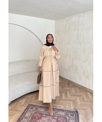Exlan İndirimli Elbise - Bej