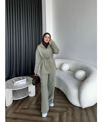 Gollan Fermuarlı Scuba Takım - Yeşil