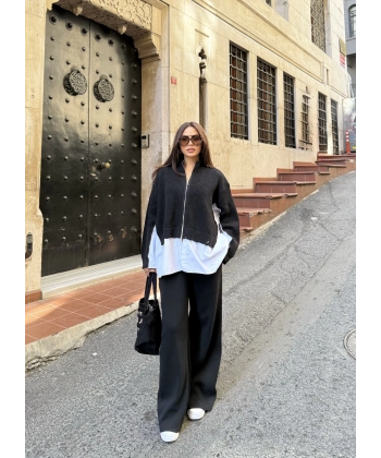 Hanne Gömlek Detaylı Takım - Siyah