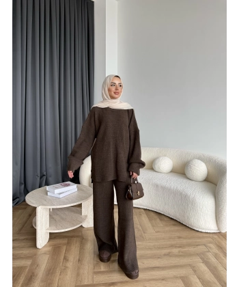 Harlin Triko Takım - Kahve