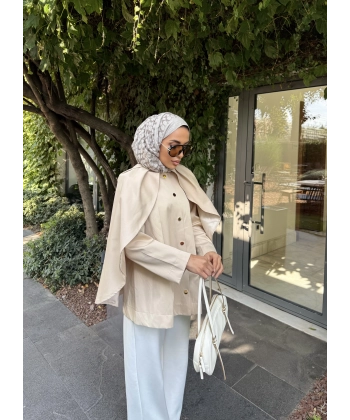 Joelle Pelerinli Ceket - Bej