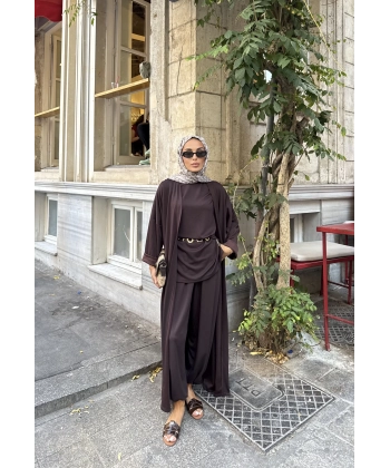 Kayla Kimonolu Oysh Takım - Acı Kahve
