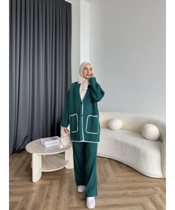 Kuzy Cepli Triko Takım - Yeşil