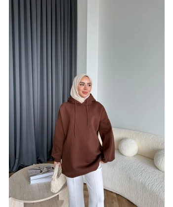 Lidya 3 İplik Sweat - Acı Kahve