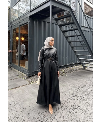 Lolita Deri Elbise - Siyah