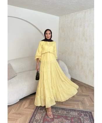 Manu Pamuk Elbise - Sarı