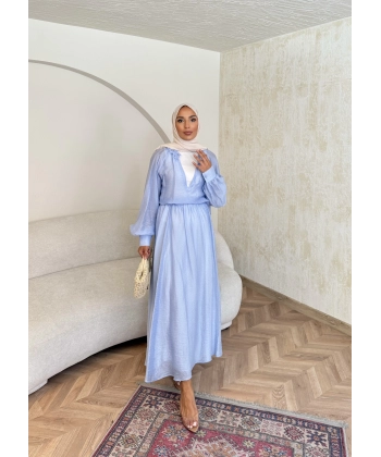 Maysa Tül Etekli Takım - Mavi