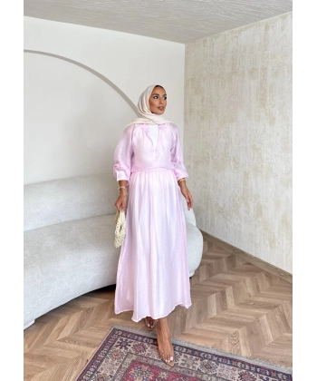 Maysa Tül Etekli Takım - Pembe