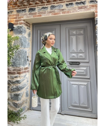 Moonlight Bağlamalı Ceket - Yeşil