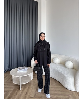 Neva Taşlı Oysh Takım - Siyah