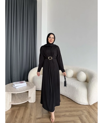 Nisa Sandy Elbise - Siyah