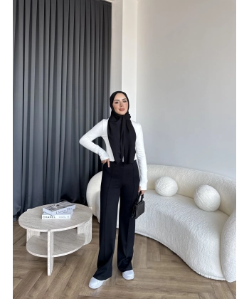 Oysh Kumaş Pantolon - Siyah