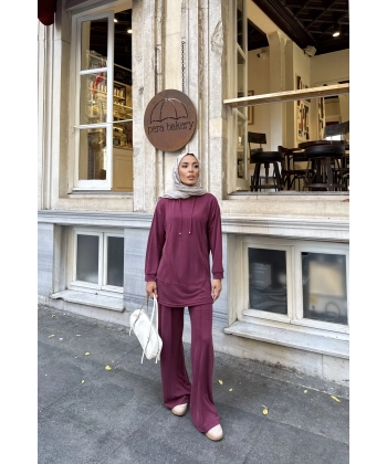 Pamira Kapşonlu Oysh Takım - Bordo
