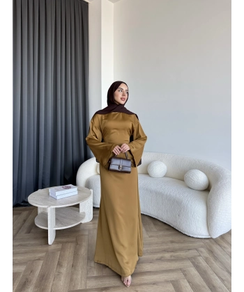 Pln- Aslıhan Saten Elbise - Hardal