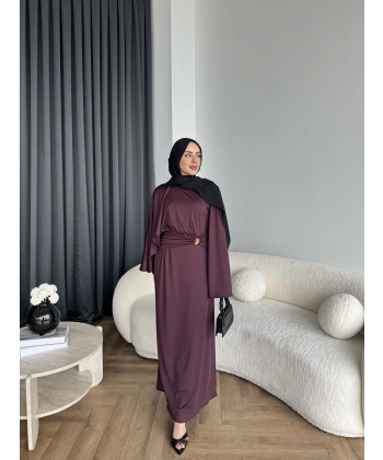 Qu - Tiaga Elbise - Bordo