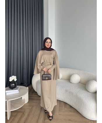 Qu - Tiaga Elbise - Vizon