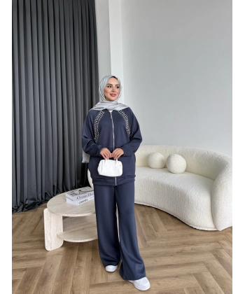 Rufina Taşlı Takım - Antrasit