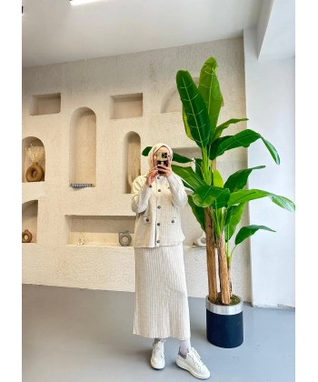 Sara Etekli Takım - Krem