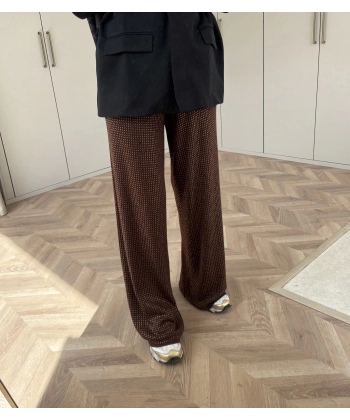 Taşlı Triko Pantolon - Kahve