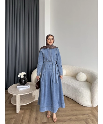 Tb - Esleni Kot Elbise - Açık Mavi